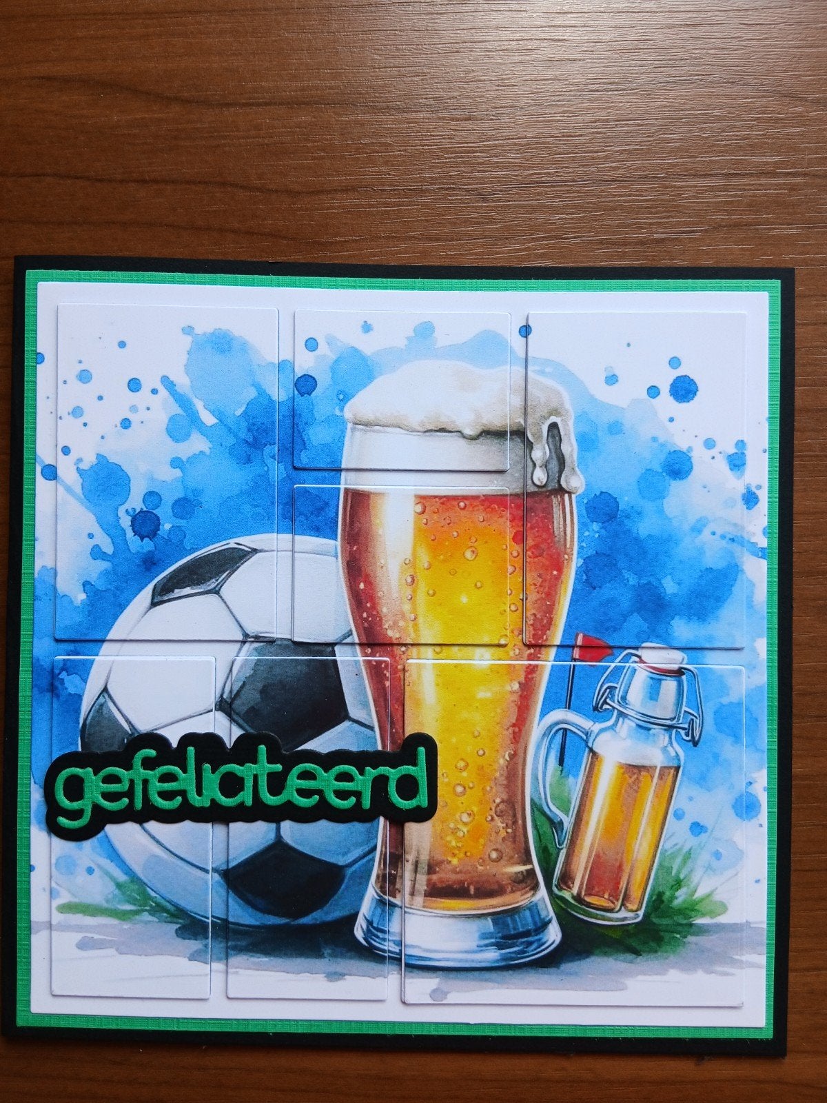 Kaart man  gefeliciteerd voetbal bier 866 = 1,75, Ophalen of Verzenden, Zo goed als nieuw, Kerst