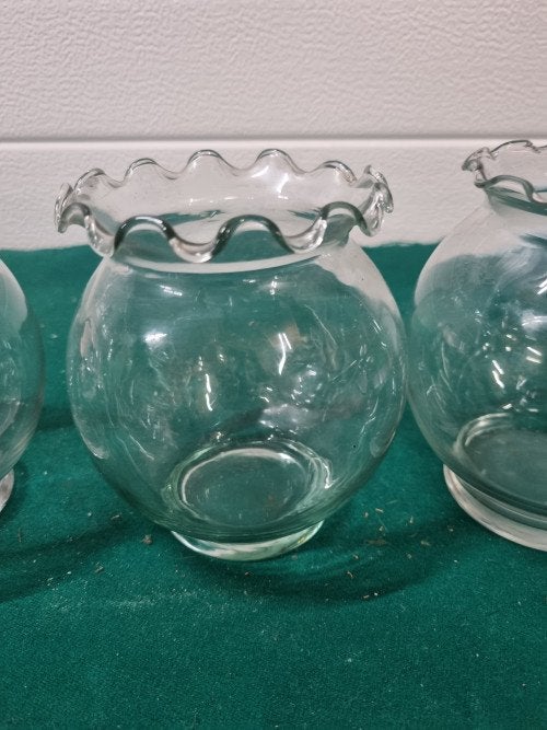 Indiana glas vaasjes retro met krullende hals, Ophalen of Verzenden