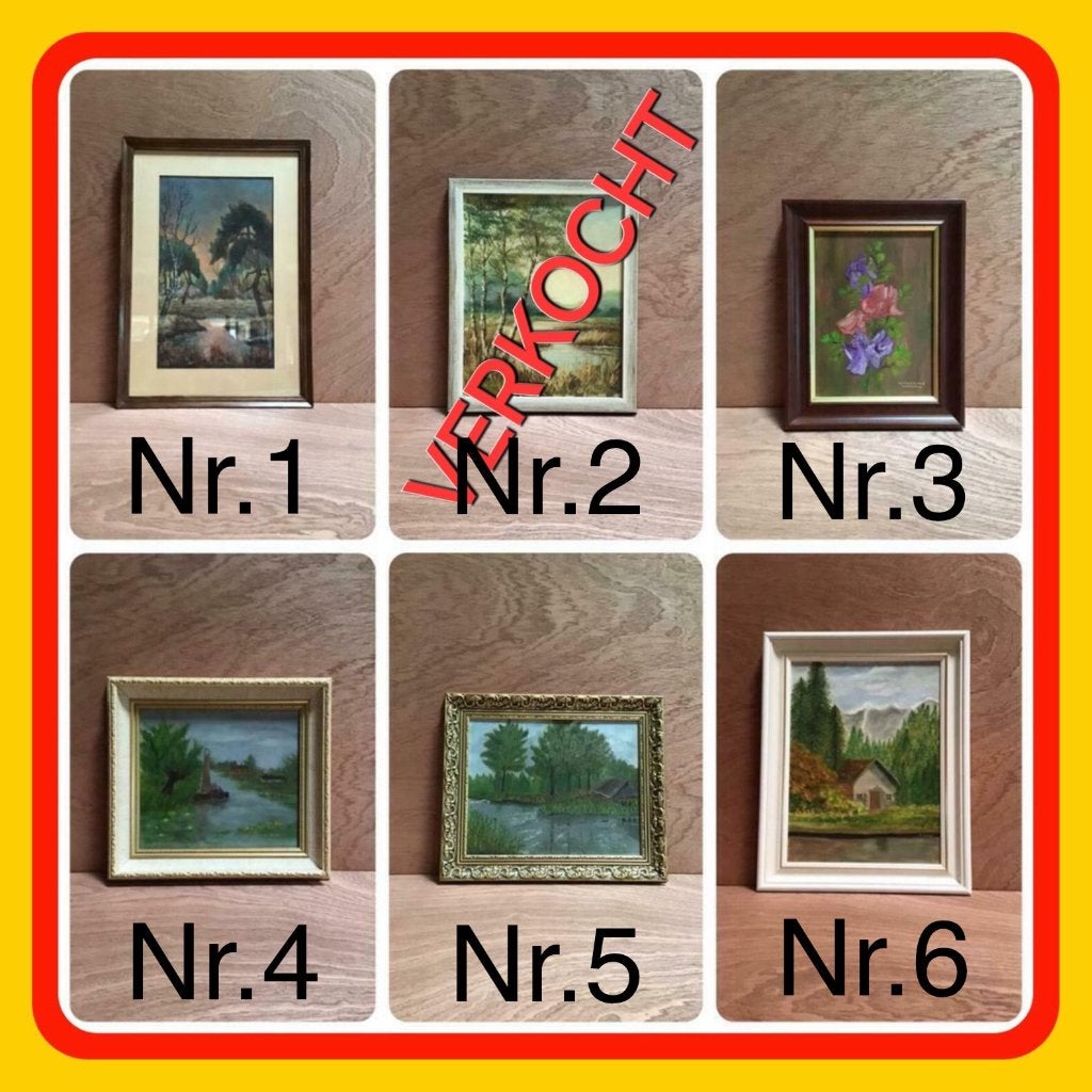 078. Diverse Schilderijen met mooie lijsten, Antiek en Kunst, Ophalen of Verzenden