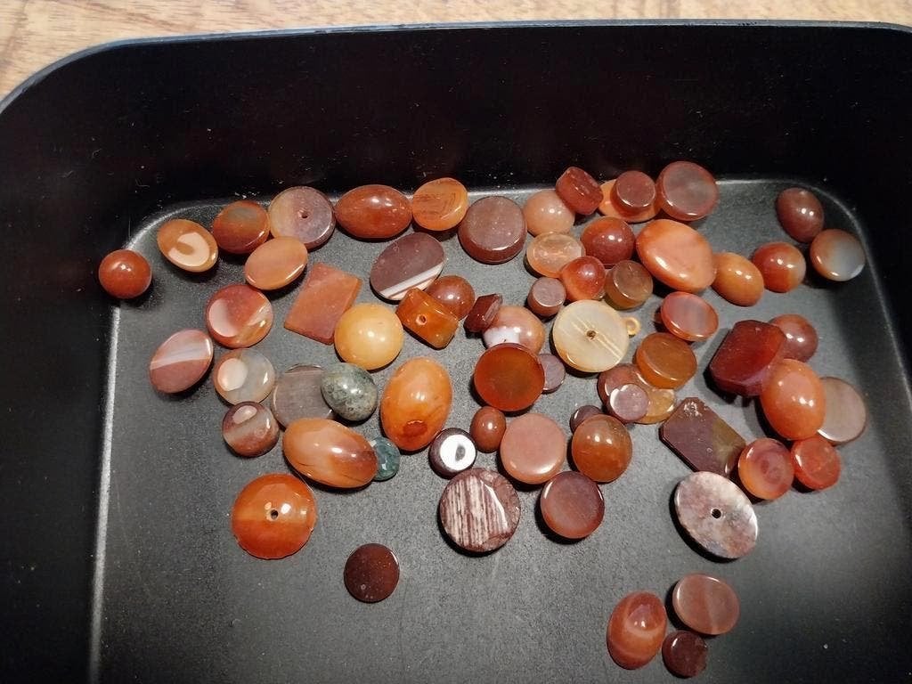 Lot met oranje carneool cabochons mixd, Ophalen of Verzenden, Nieuw