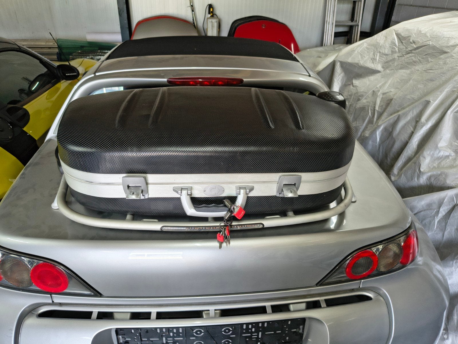 Koffer met bagagerek voor Smart Roadster, Auto diversen, Ophalen, Gebruikt