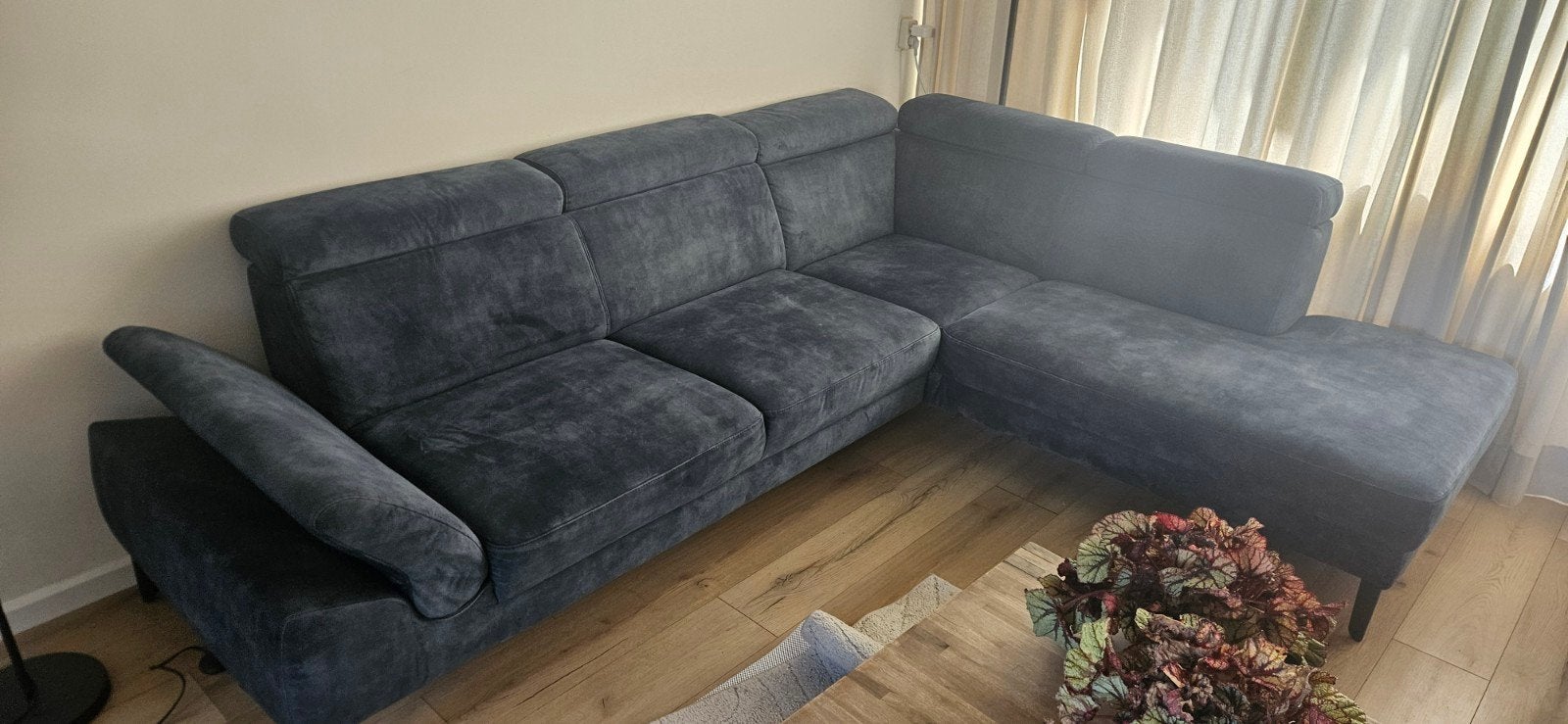 Montel Hoekbank 270x210 in Petrolkleur, Ophalen, Zo goed als nieuw, 150 cm of meer, Vierpersoons of meer