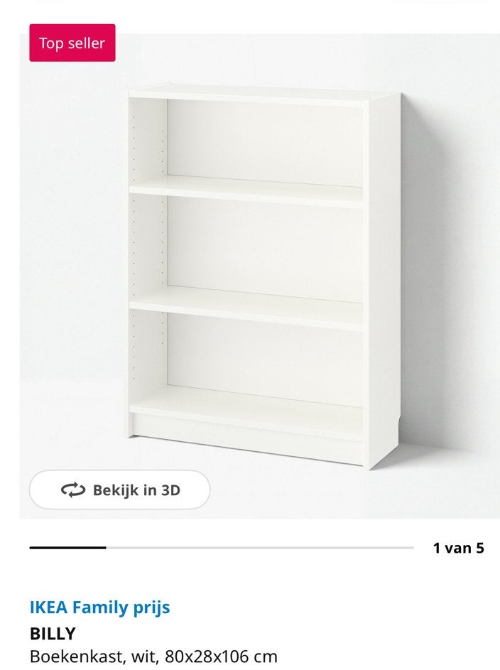 Ikea Billy boekenkast - Nieuw in doos Wit, Ophalen, Met plank(en), 100 tot 150 cm, Nieuw