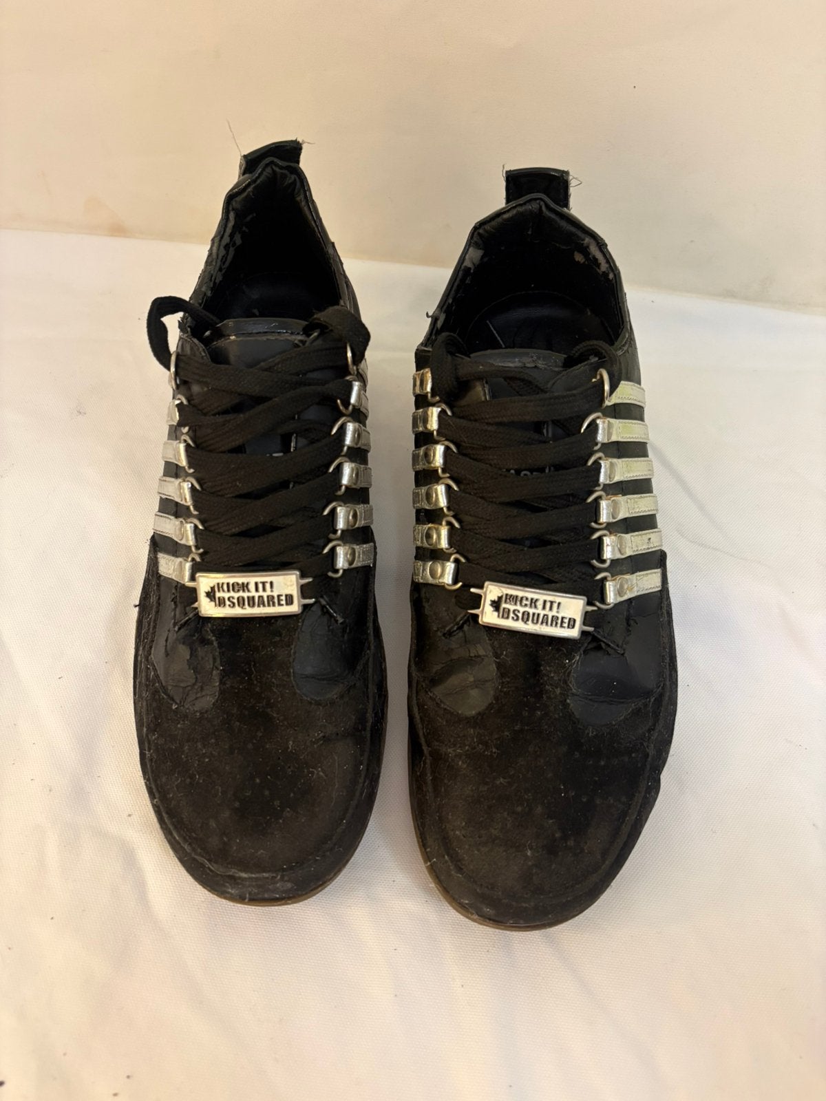 Replica Dsquared zwarte sneakers - Maat 42, Kleding | Heren, Ophalen of Verzenden, Gedragen, Zwart