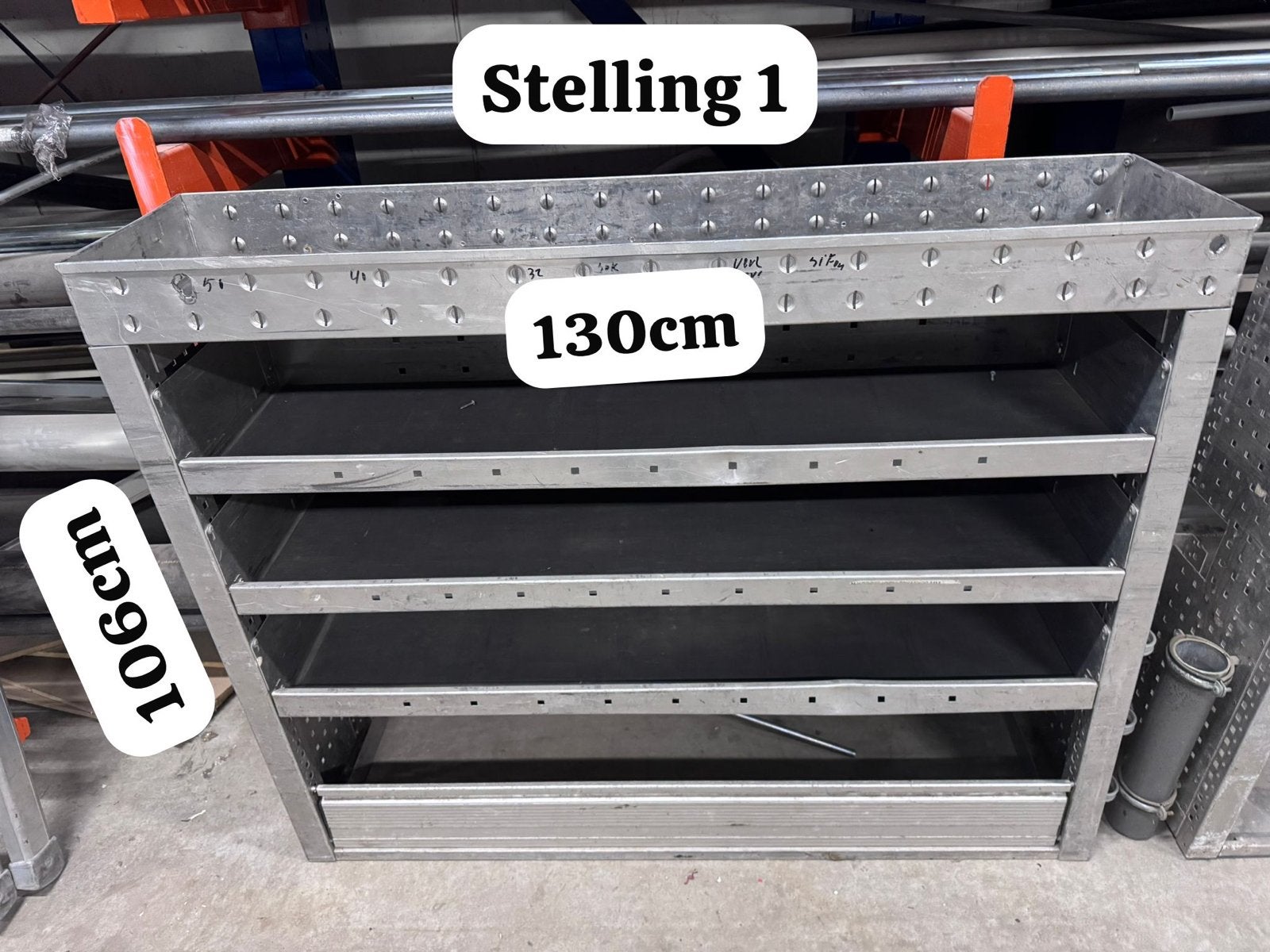 Aluminium Bedrijfsbus Stellingen Set met Bovenbak, Ophalen, Gebruikt