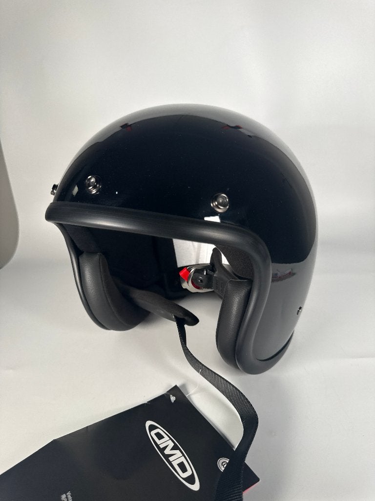 DMD Vintage Open-Face Helmet – Solid Black – XL (59 cm, Verzenden, Zo goed als nieuw, Extra large of groter