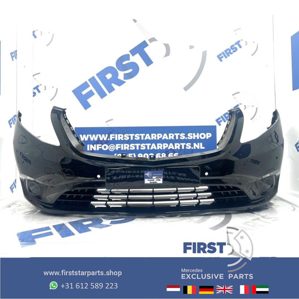 W447 VITO BUMPER A4478850825 Mercedes VITO VOORBUMPER ZWART, Gebruikt, -, Voor, Ophalen of Verzenden