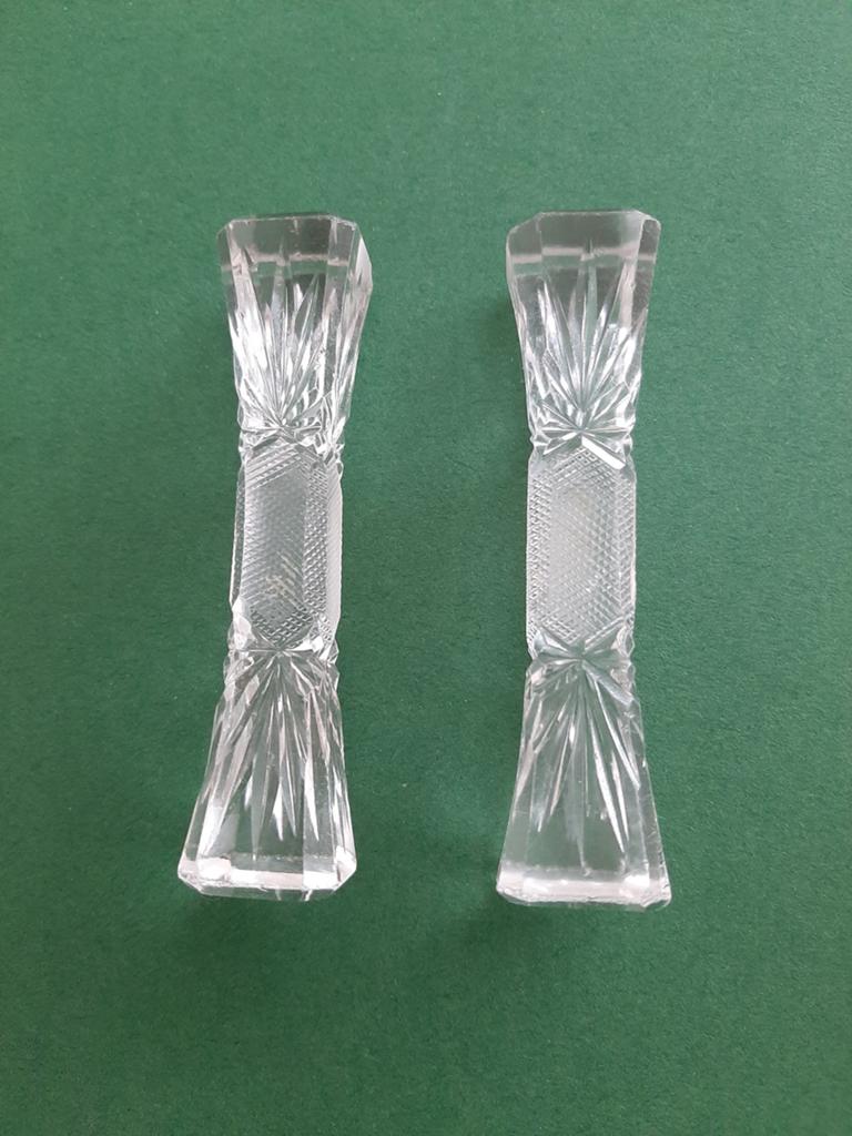 Set van 2 geslepen kristallen messenleggers, Ophalen of Verzenden
