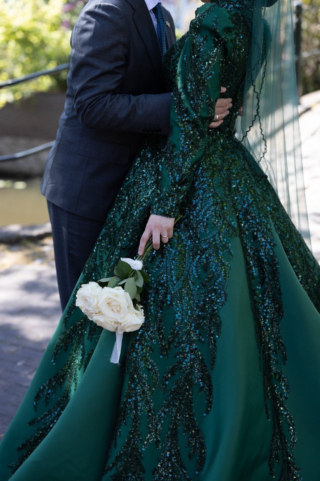 hennajurk/kinalik, Ophalen, Zo goed als nieuw, Groen, Trouwjurk