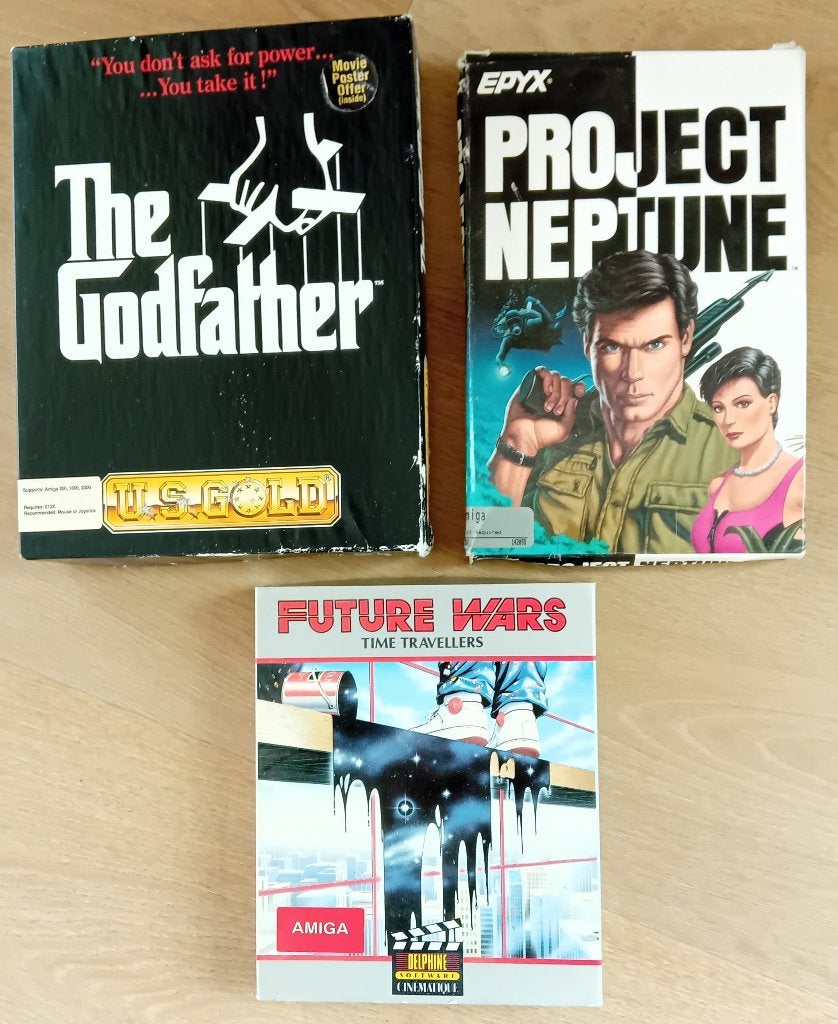 3 Amiga Games: Godfather, Future wars en Project Neptune, Ophalen of Verzenden, Amiga