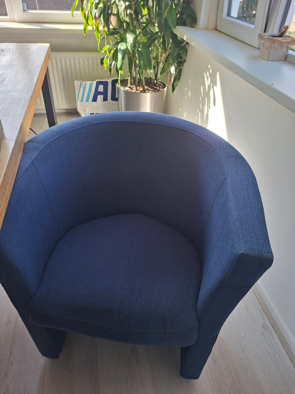 gratis 2 blauwe fauteuils, Huis en Inrichting, Fauteuils, Ophalen, Gebruikt, 75 tot 100 cm, 50 tot 75 cm