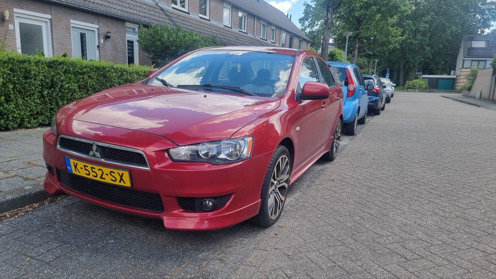 Mitsubishi Lancer 1.8 Mivec Sports Sedan 2008 Rood, Auto's, 1295 kg, Handgeschakeld, 550 kg, Sedan