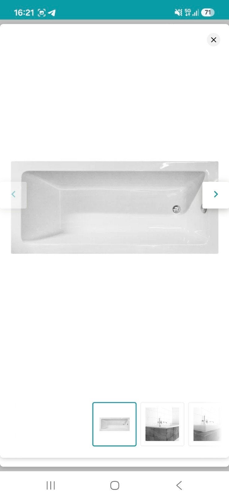 Piana Ligbad 180x80cm Acryl Glans Wit, Ophalen, Nieuw, Met bad