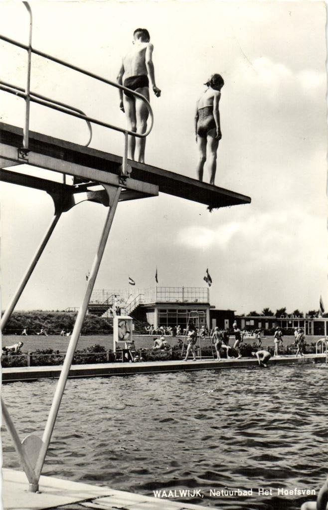 Waalwijk, Natuurbad Het Hoefsven - duikplank - ongelopen, Ophalen of Verzenden, 1960 tot 1980, Ongelopen, Noord-Brabant
