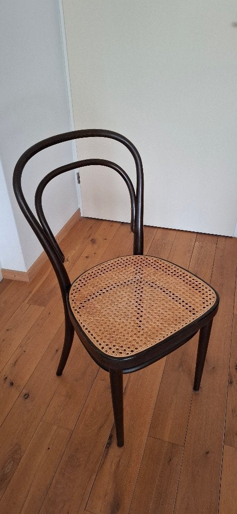 6 originele Thonet eetkamerstoelen, Ophalen, Gebruikt, Bruin, Hout