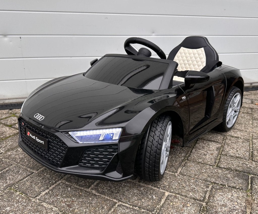 Audi R8 12v zwart Afstands / Bluetooth - Leder - Rubberban, Ophalen of Verzenden, Nieuw