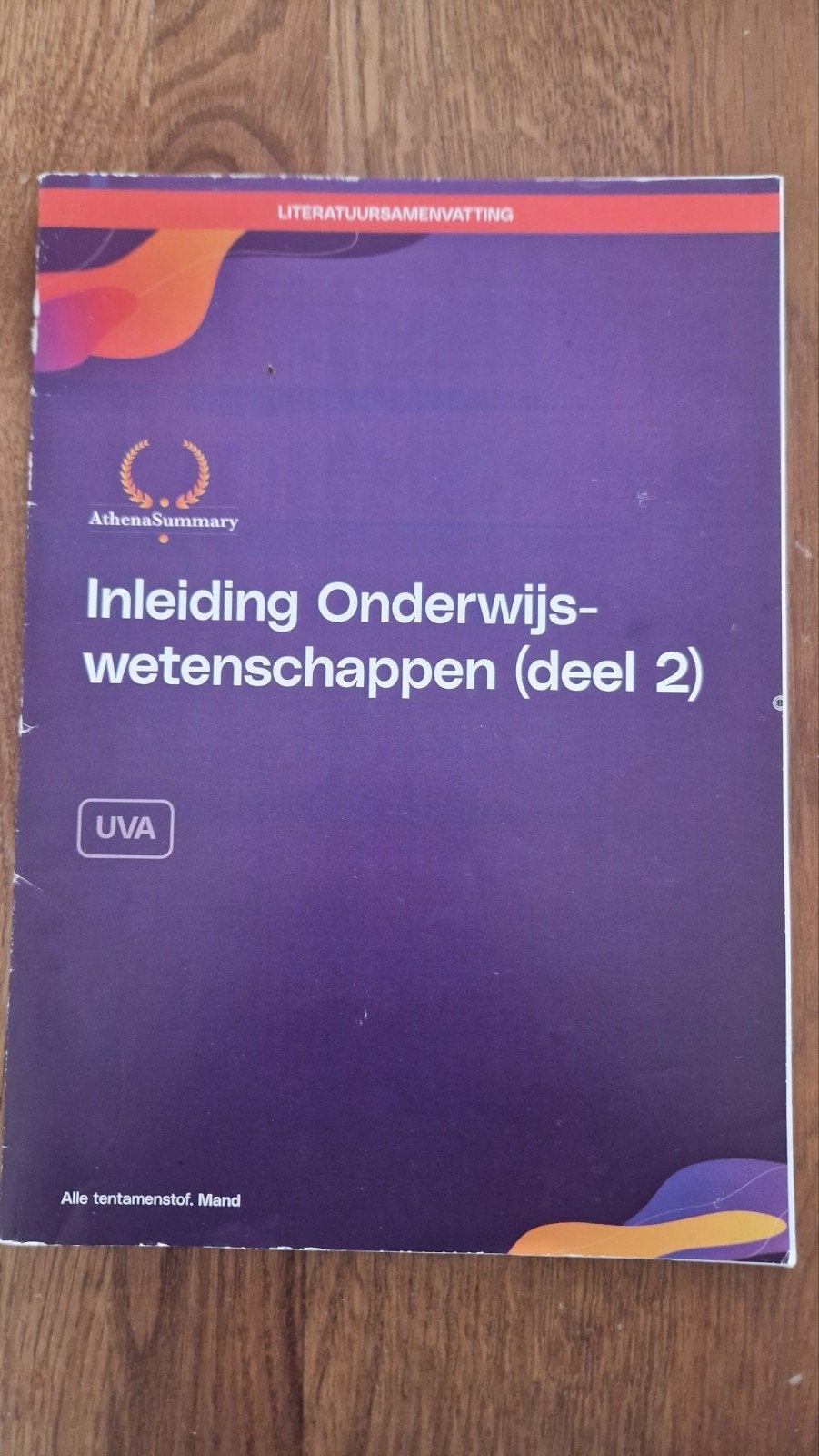 Literatuursamenvatting Inleiding Onderwijswetenschappen, Boeken, AthenaSummary, Ophalen of Verzenden, Gamma, WO