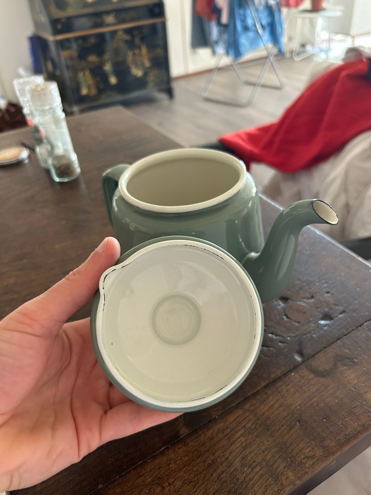 Dille & Kamille Theepot - Groen, Theepot/fluitketel, Groen, Ophalen of Verzenden, Zo goed als nieuw