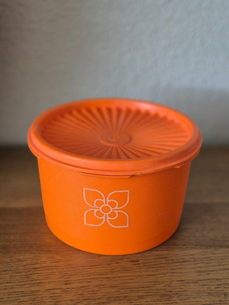 Tupperware koektrommel, Gebruikt, Met deksel, Oranje, Ophalen of Verzenden