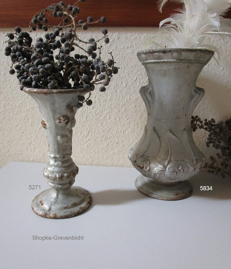 Antieke gietijzeren vazen - Set van 2, Ophalen of Verzenden