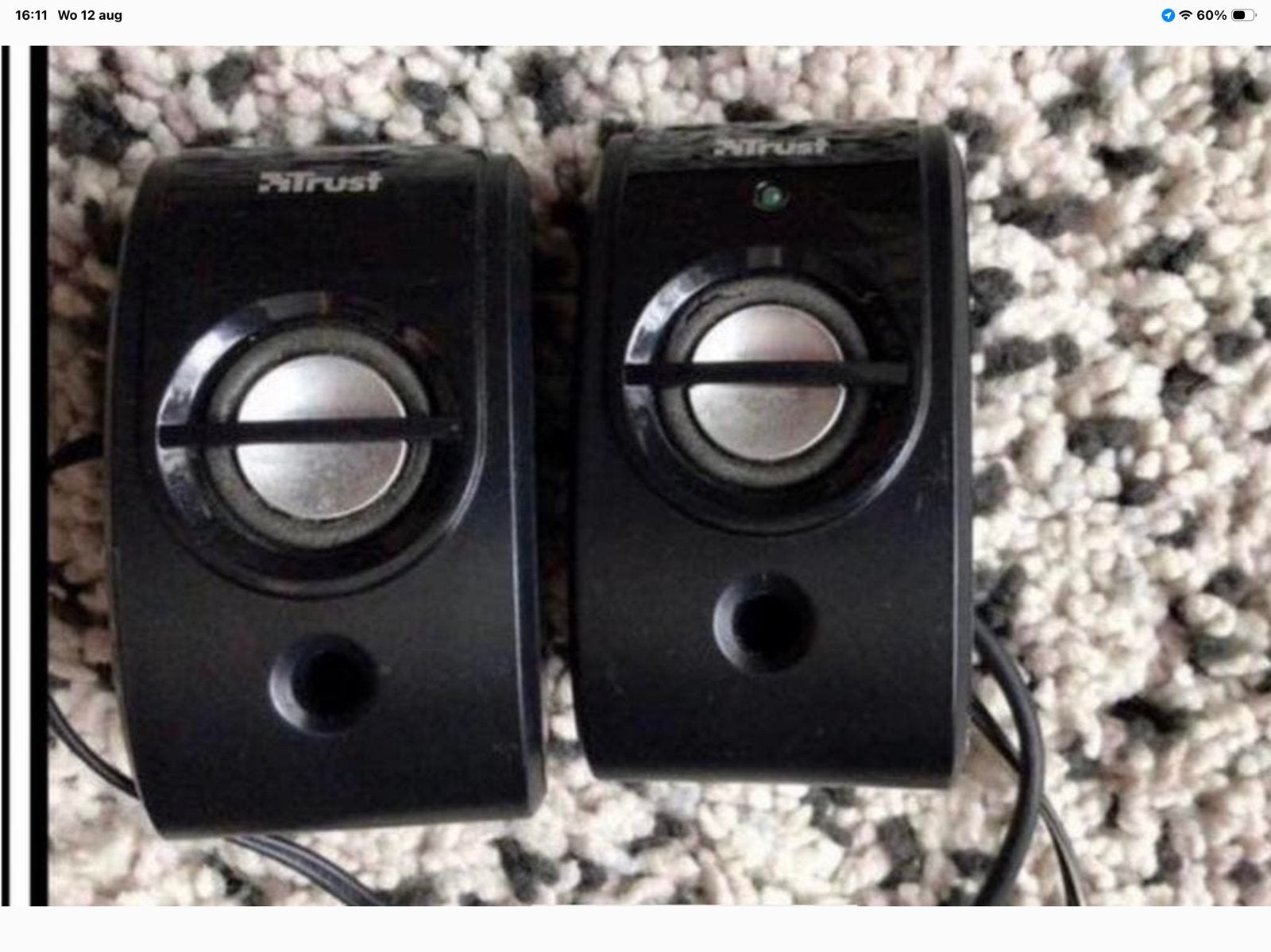 2 OUDE TRUST PC SPEAKERTJES 🌺 met het snoer, Ophalen of Verzenden, Zo goed als nieuw