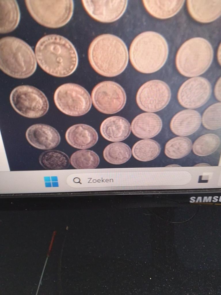 Zilveren dubbeltjes Wilhelmina w.o. met Hermelijnen mantel., Ophalen, Zilver, 10 cent, Koningin Wilhelmina