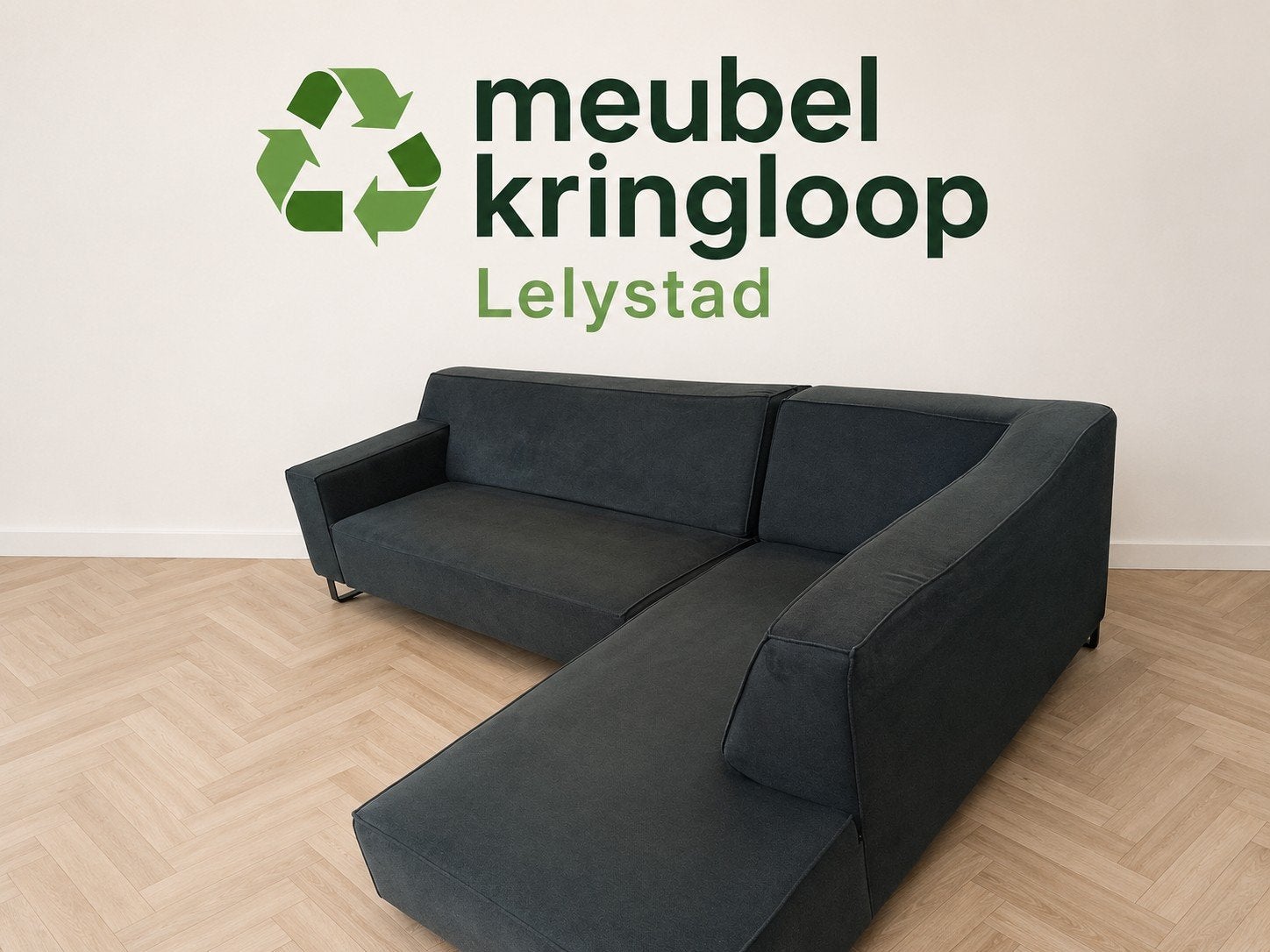 Hoekbank - loungebank 280x190cm modern - gereinigd-, ., 125 cm of meer, Ophalen of Verzenden, Zo goed als nieuw