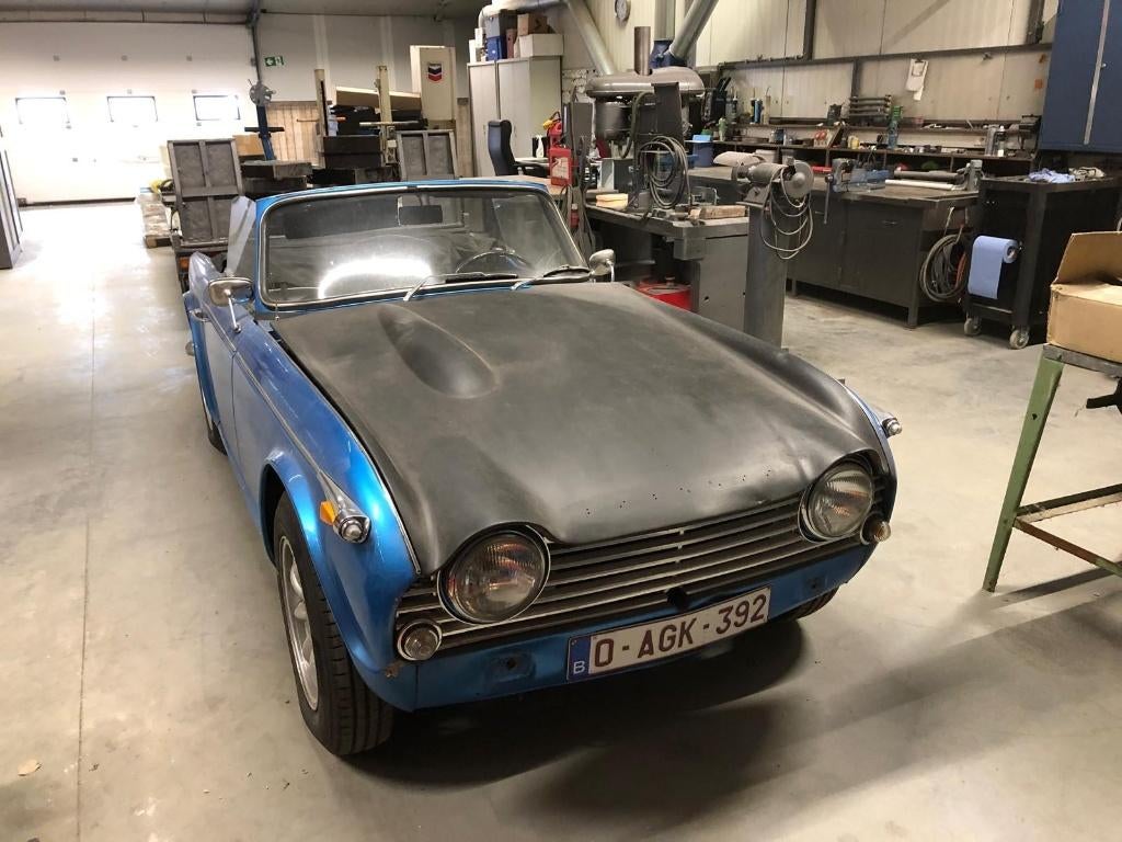 Triumph TR4, Auto's, Zwart, Cabriolet, Blauw, Handgeschakeld