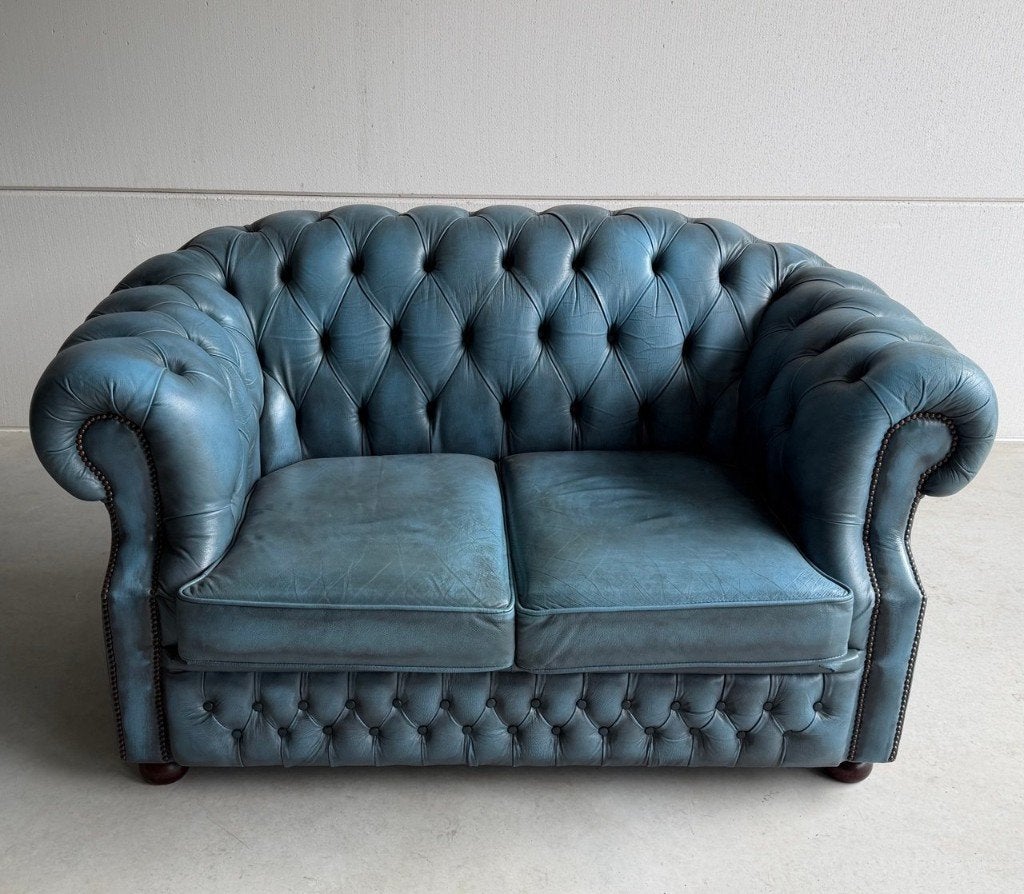 Chesterfield Winchester Furniture tweezitsbank, Gebruikt, ., 150 tot 200 cm, Tweepersoons