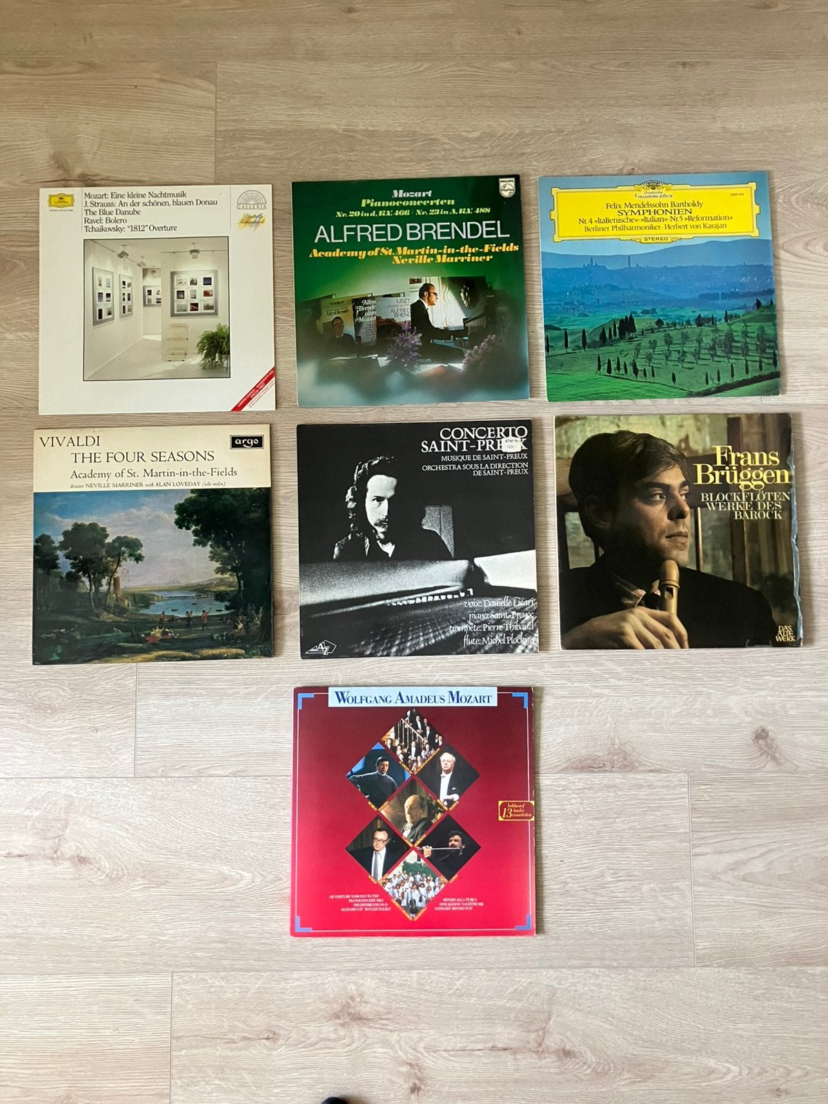 Grote partij LP’s Mozart, Vivaldi, Karajan, Brendel, Brüggen, Cd's en Dvd's, Ophalen, Gebruikt, Overige typen, 12 inch