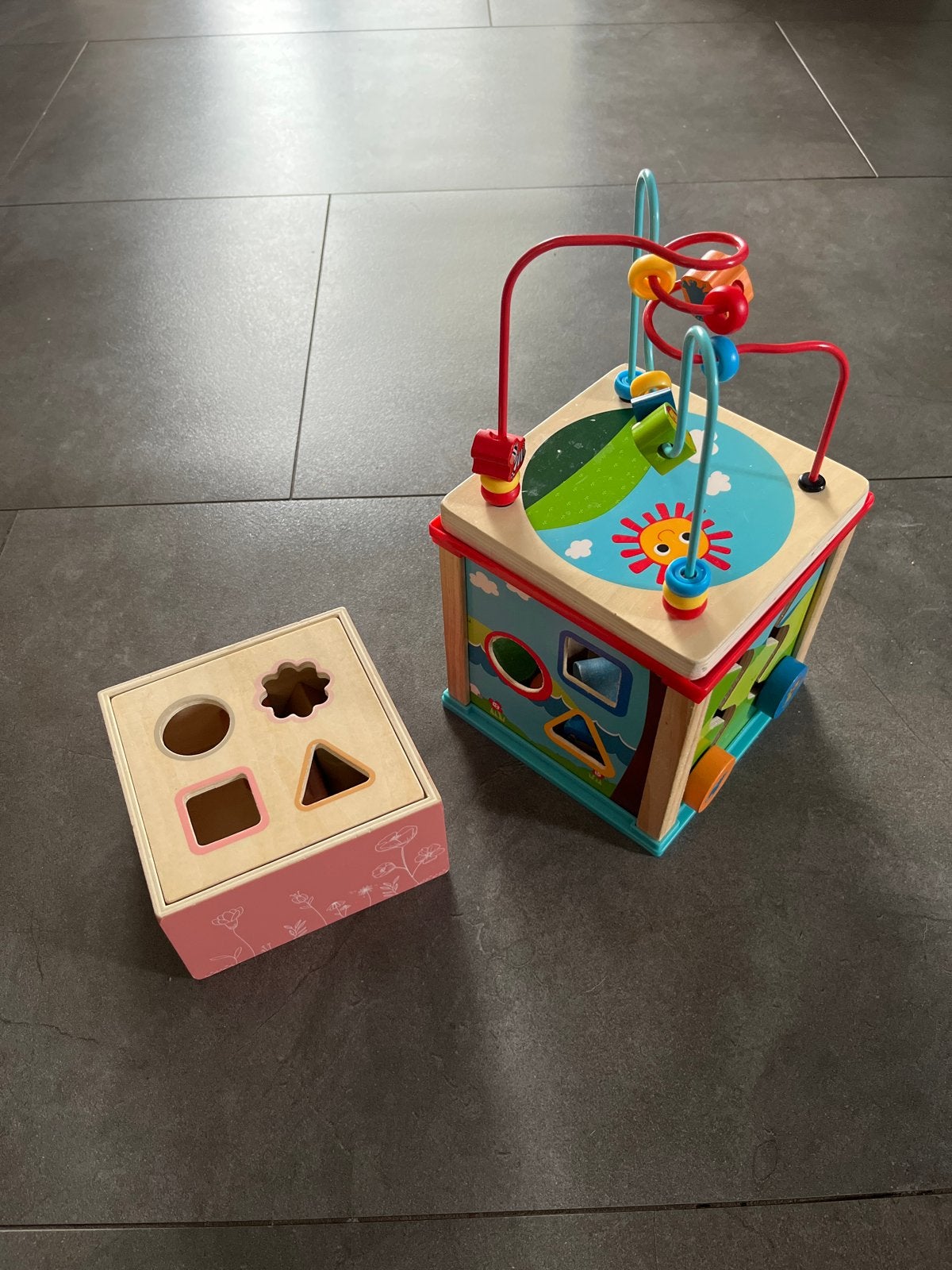 Hout activiteitenkubus-Little Dutch vormenstoof voor baby's, Ophalen of Verzenden, Zo goed als nieuw, Overige typen