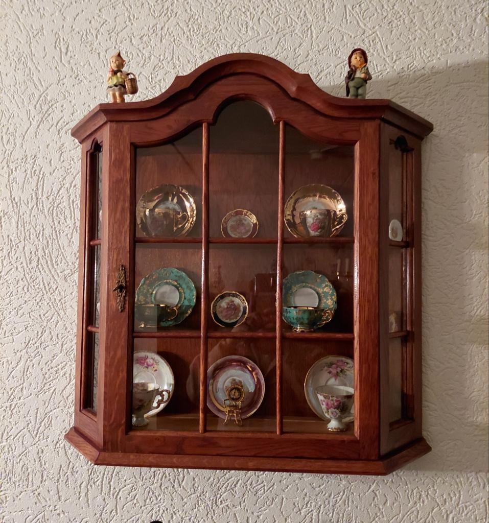 Mooi houten servieskastje met glazen deuren, Ophalen, Met deur(en), Glas, Klassiek