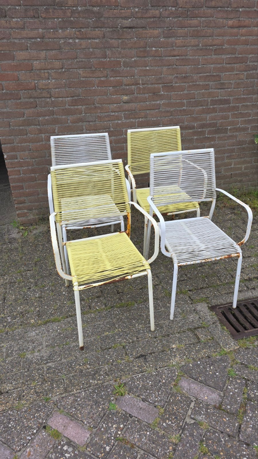 Metalen (vintage) Tuinstoelen - Set van 4, Ophalen