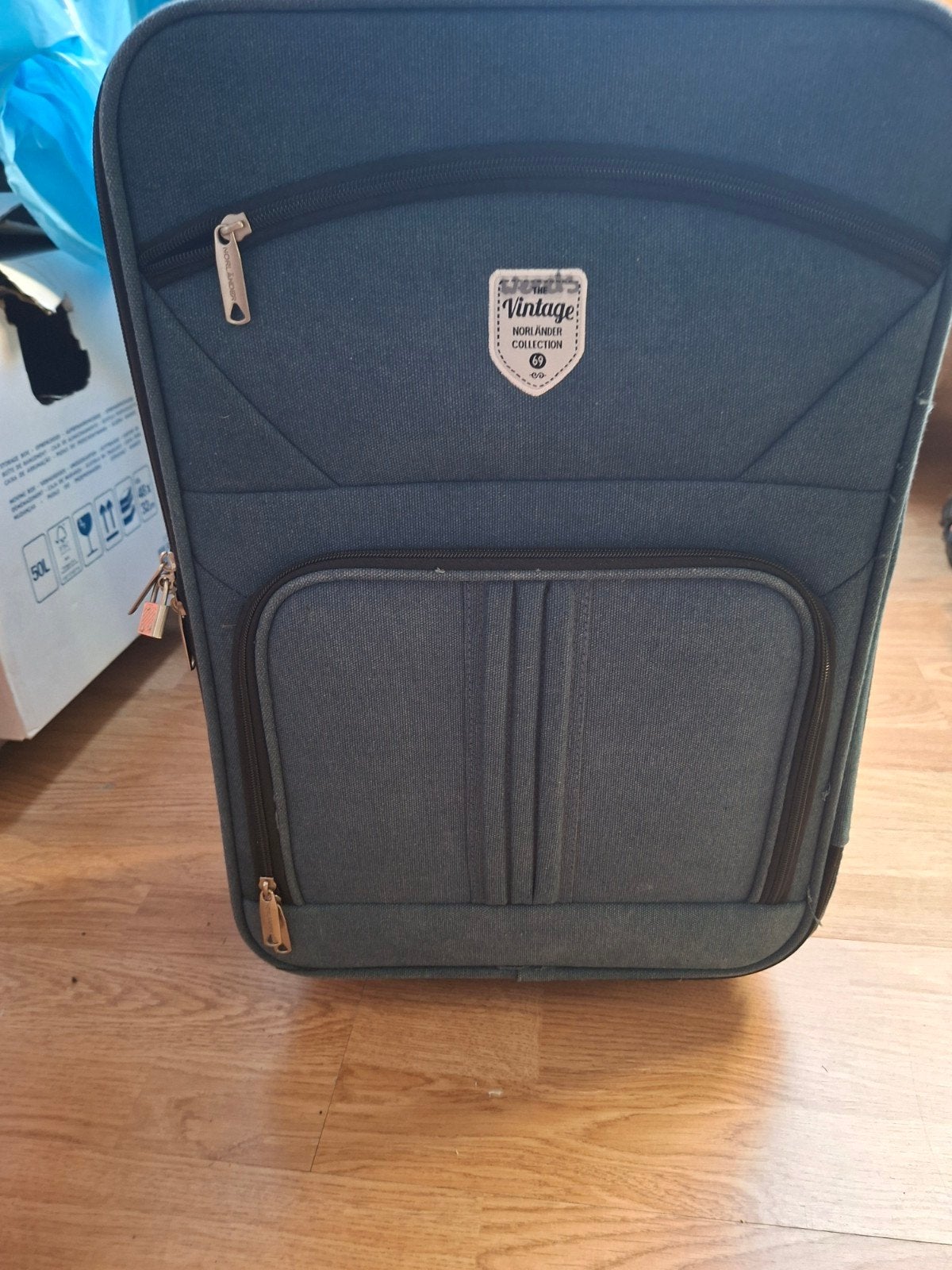 Vintage Norlander Collection Koffer - Blauw/Grijs, Ophalen