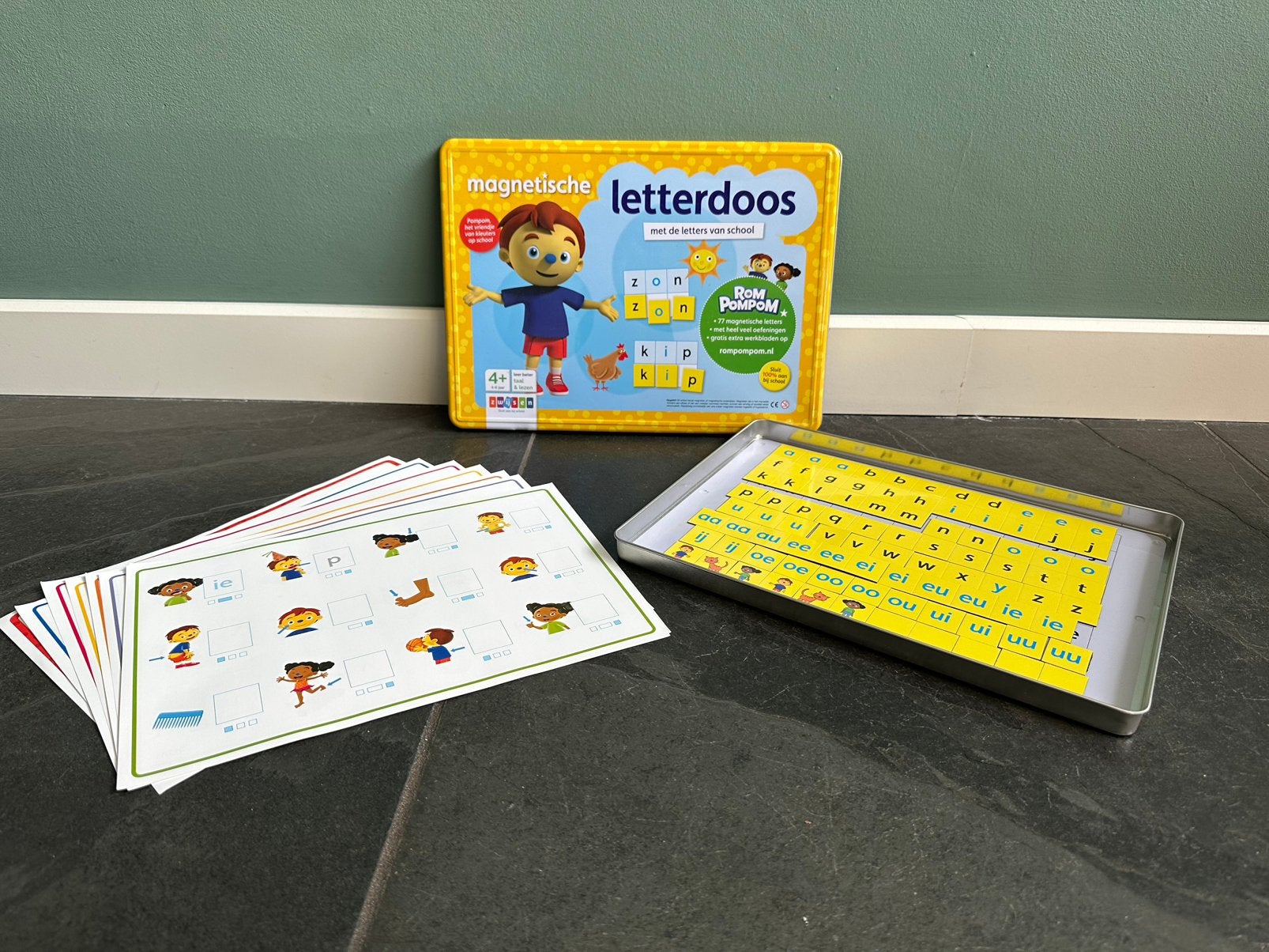 Zwijssen Rom Pompom magnetische letterdoos, Kinderen en Baby's, Ophalen, Zo goed als nieuw