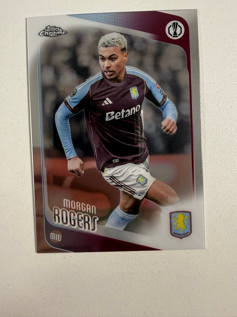 197 Morgan Rogers Topps Chrome 2025-26, Ophalen of Verzenden, Nieuw, Buitenlandse clubs, Poster, Plaatje of Sticker