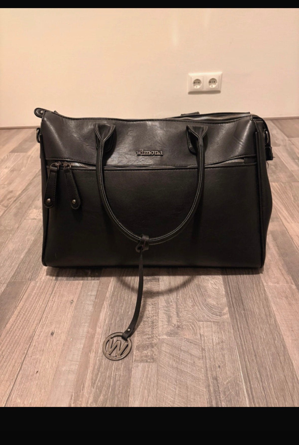 Wimona laptoptas kunstleer, Verzenden, Waterafstotend, Zo goed als nieuw, Zwart