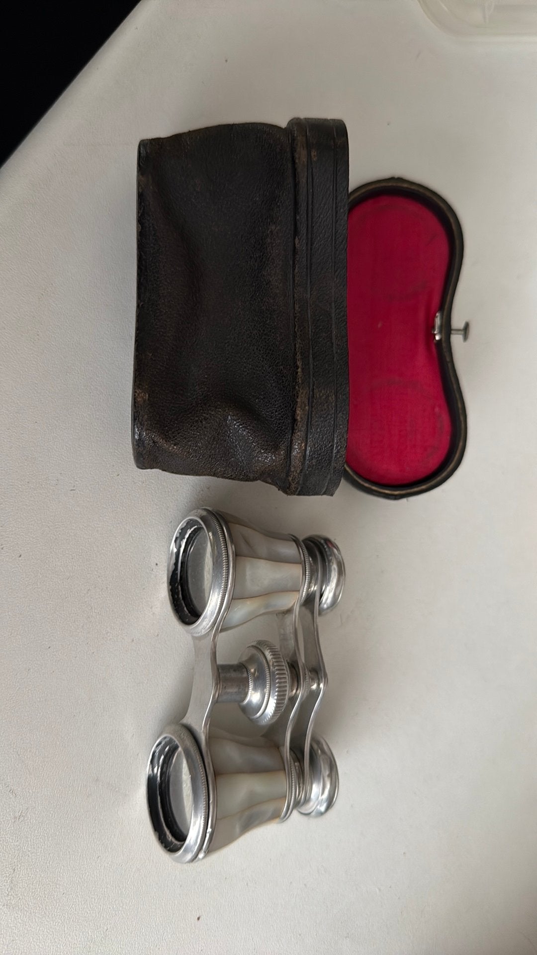 Antieke Opera Verrekijker met Parelmoer en Etui, Ophalen of Verzenden