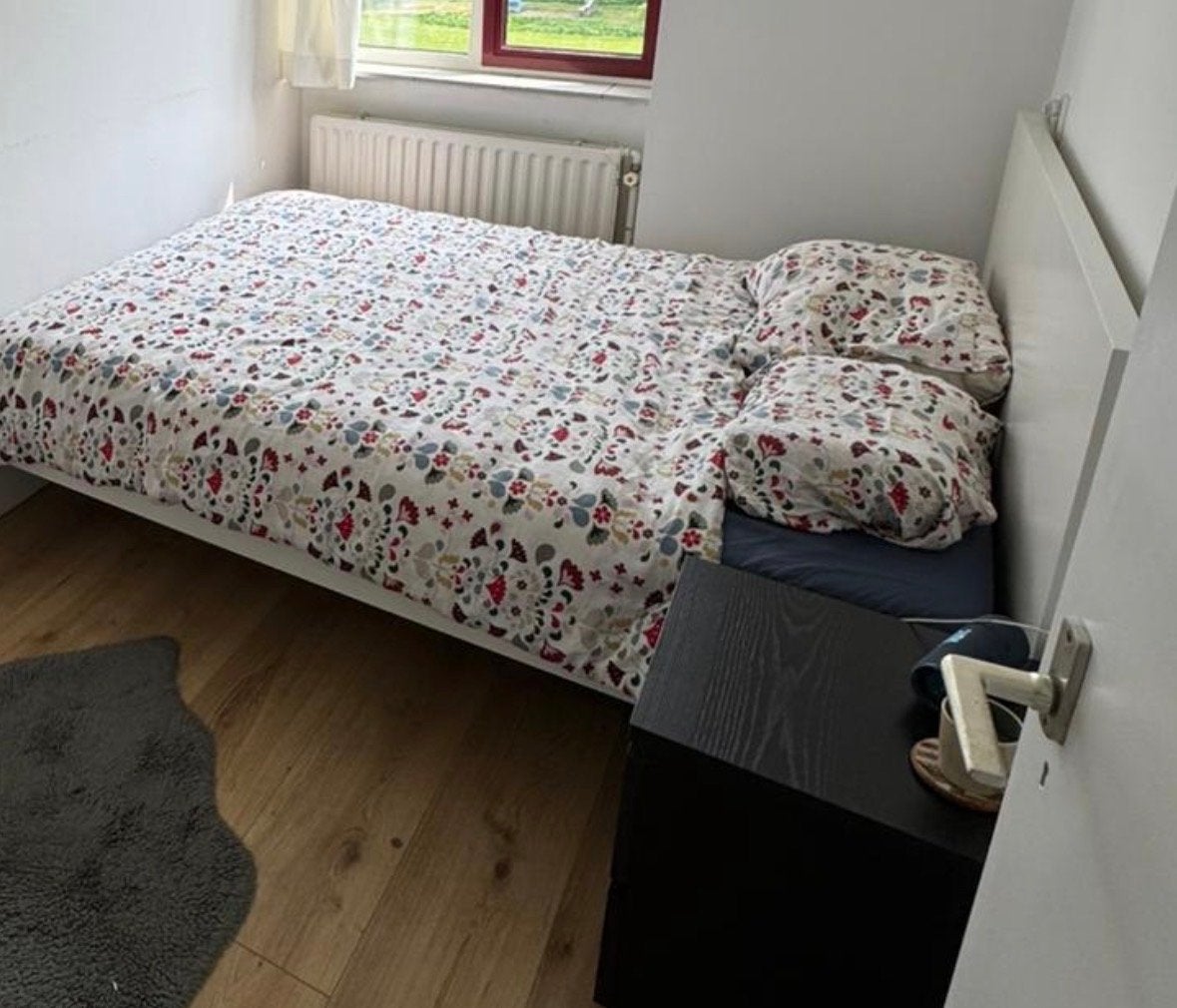 IKEA MALM bedframe 160x200 - Wit, Ophalen, Gebruikt, Wit, Tweepersoons