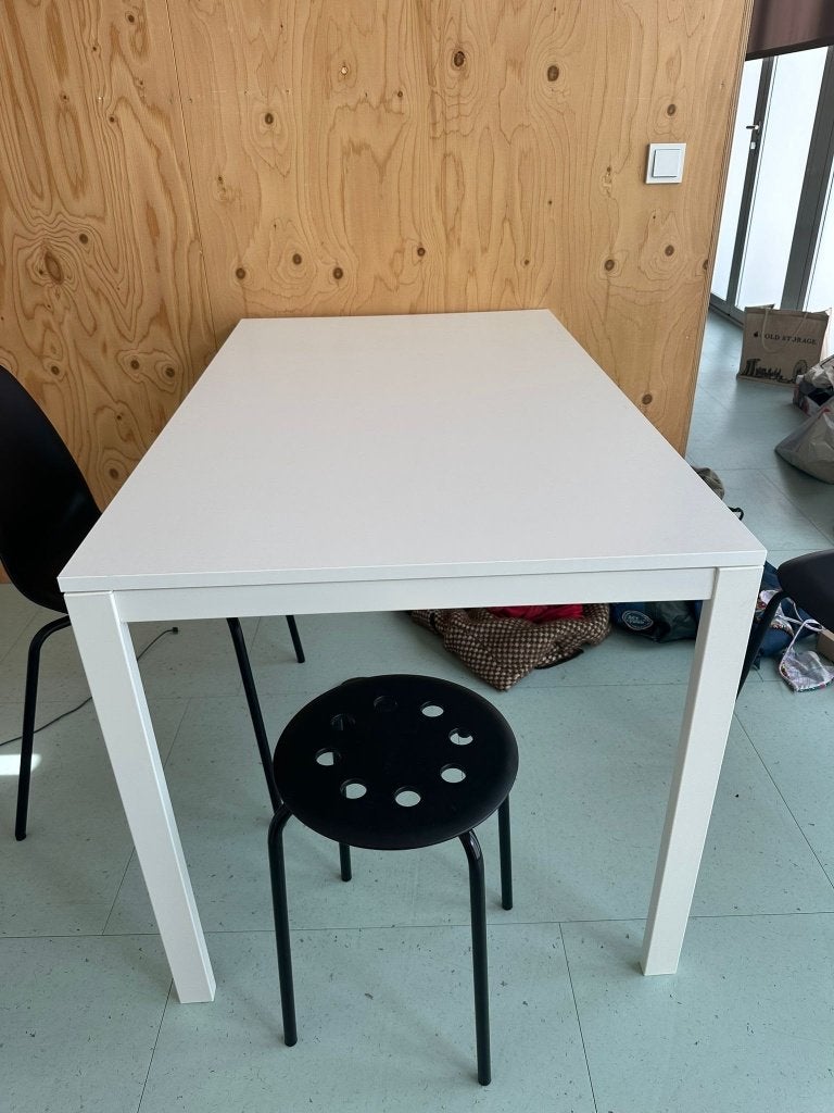 IKEA LINNMON/LAGKAPTEN tafel, Ophalen, Zo goed als nieuw, 50 tot 75 cm, Rechthoekig