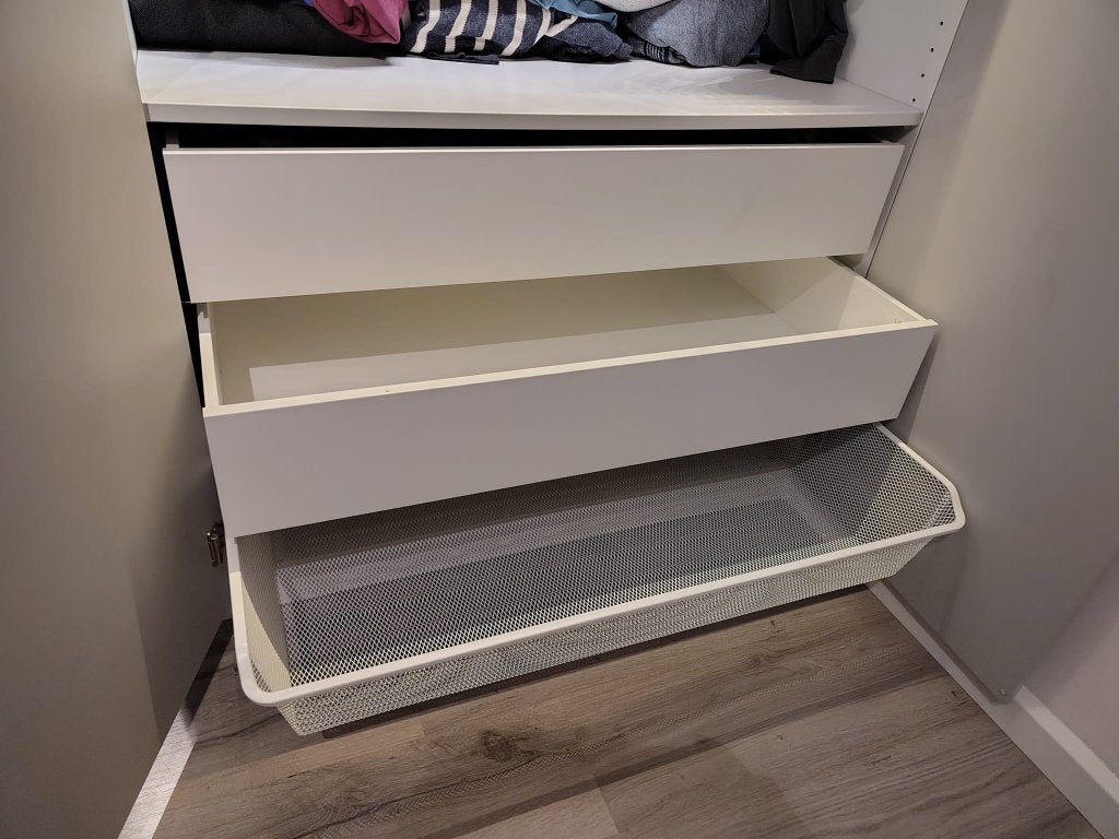 Ikea PAX KOMPLEMENT inbouw 2x lade, 1x draadmand, 1x plank, Ophalen, 50 tot 100 cm, Zo goed als nieuw, Met lade(s)