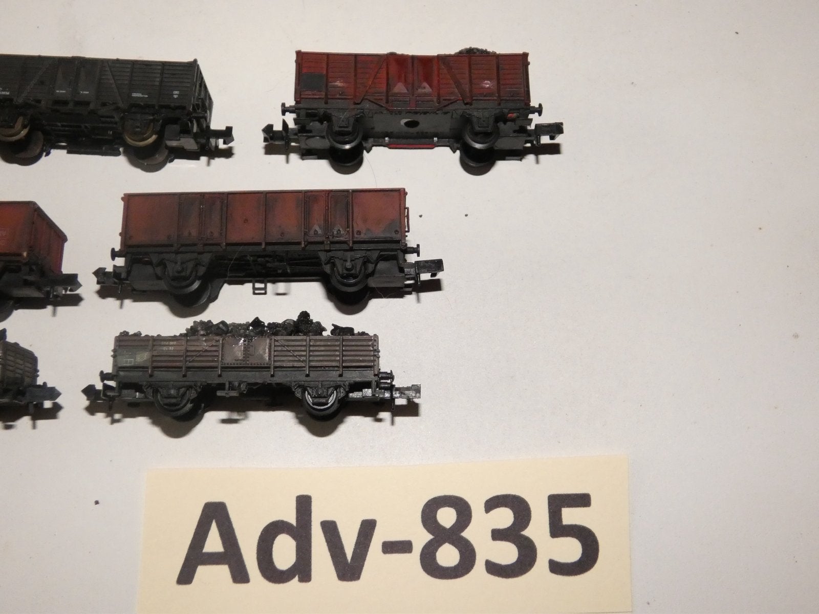 Adv-835 N Spoor Lage en Hoge Bakwagons beladen met kolen, Gebruikt, Gelijkstroom, Wagon, Ophalen of Verzenden