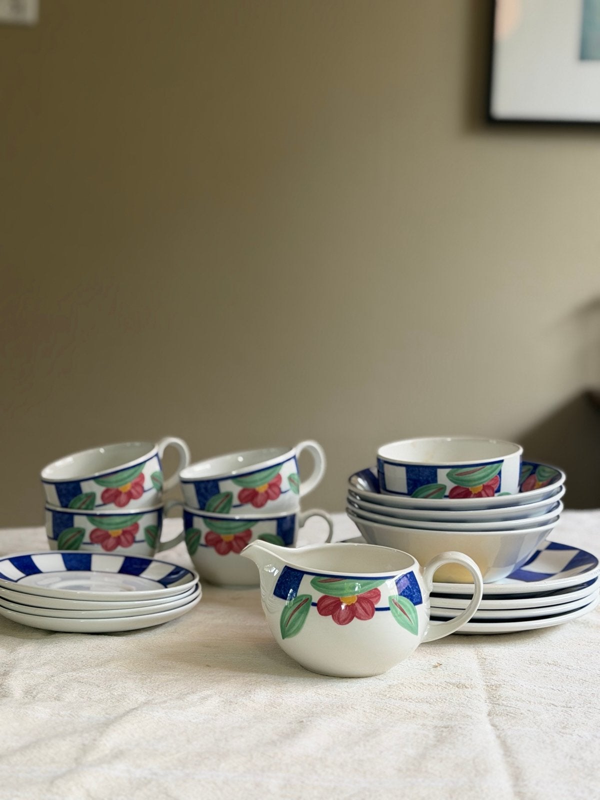 Johnson Bros Hopscotch Servies set, Huis en Inrichting, Gebruikt, Overige merken, Keramiek, Vintage