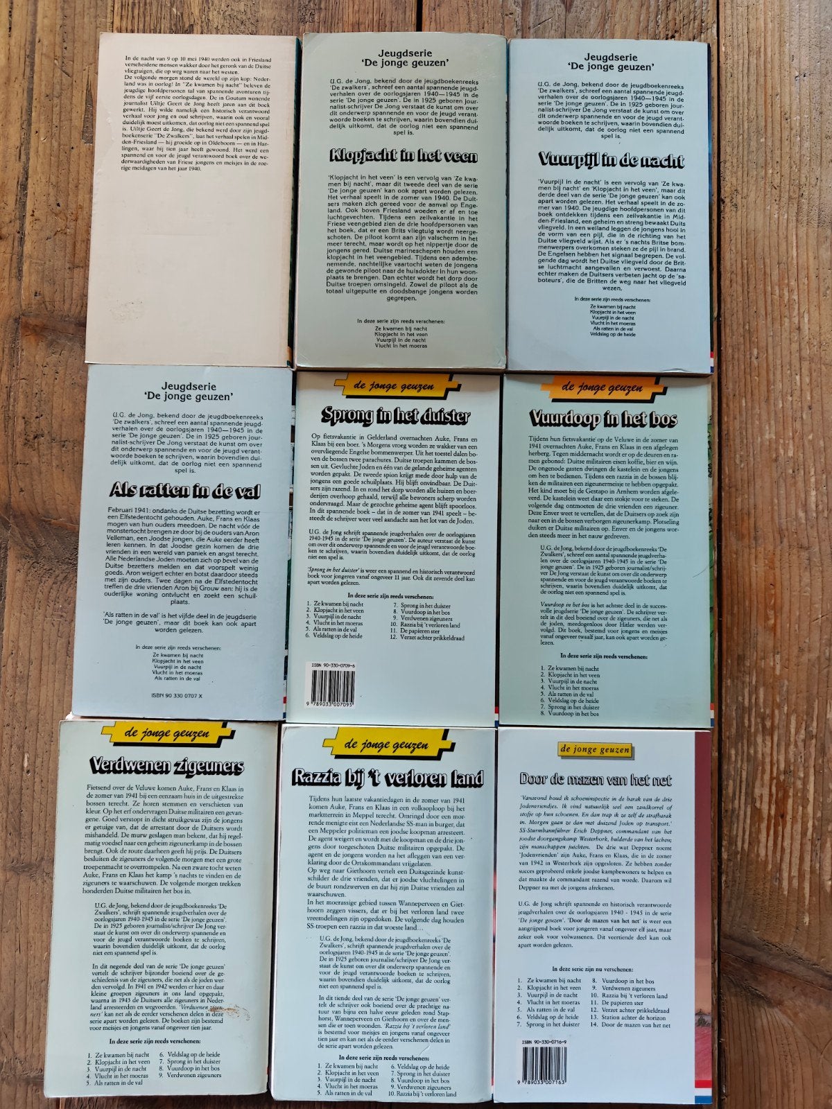 9 Delen van de serie: De jonge Geuzen., Boeken, Ophalen of Verzenden, Gelezen, U.G. de Jong