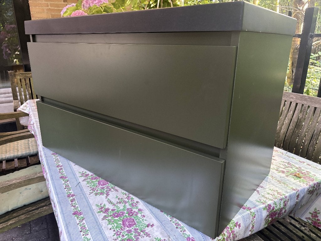 Nieuwe wastafel met onderkast - Olijfgroen, Huis en Inrichting, Badkamer | Badkamermeubels, Ophalen, Nieuw, 50 tot 100 cm, Minder dan 100 cm