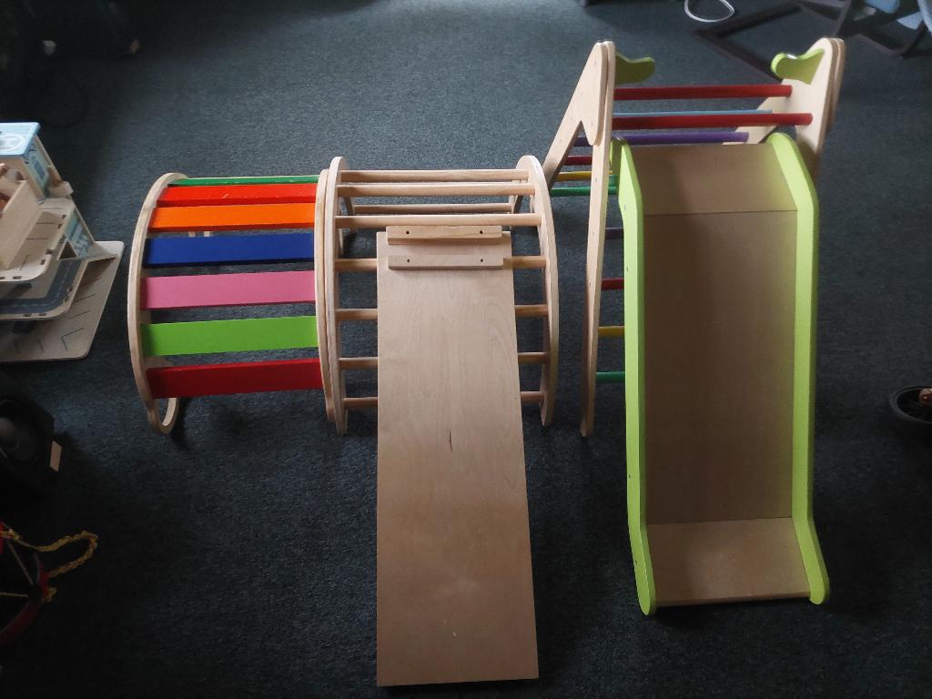 houten klimboog glijbaan met plank, Kinderen en Baby's, Speelgoed | Houten speelgoed, Ophalen, Gebruikt, Overige typen