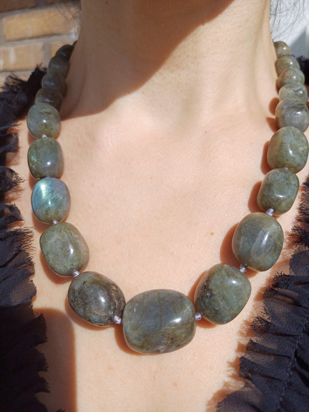 Vanoli collier / ketting van labradoriet, Daiva1973@hotmail.com, Vanoli, Overige kleuren, Amsterdam