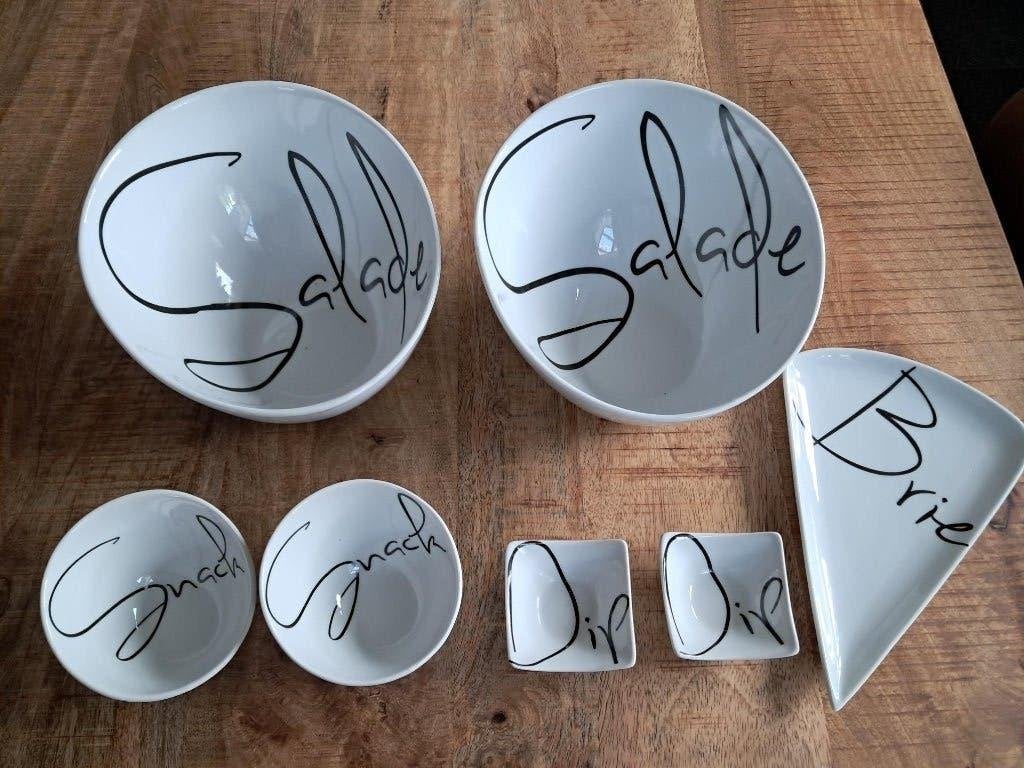 Gusta set voor snacks of rauwkost met dips., Overige merken, Nieuw, Ophalen of Verzenden, Schaal of Schalen