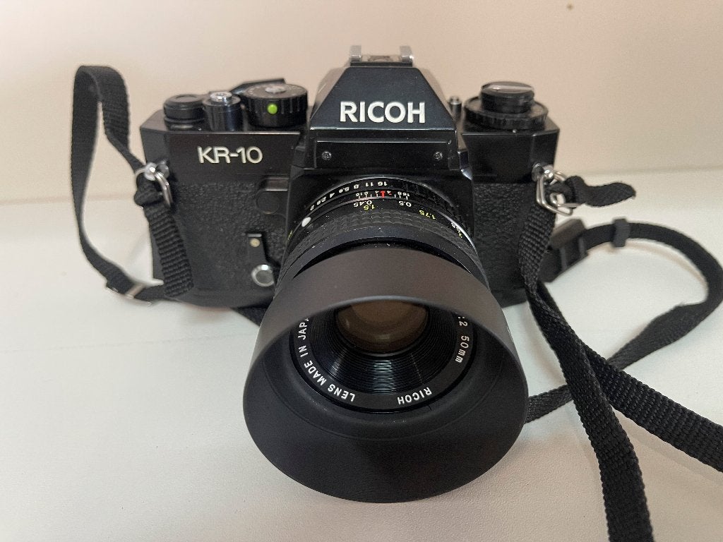 RICOH KR-10 Analoge foto camera-compleet met 2lenzen&flitser, Spiegelreflex, N, Ophalen of Verzenden, Rikoh