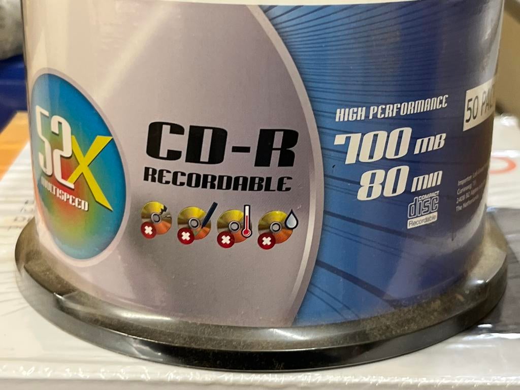 CD-R Recordable 700MB 80 min 52x Multispeed 50 stuks, Ophalen of Verzenden, Zo goed als nieuw, Cd, Op spindel